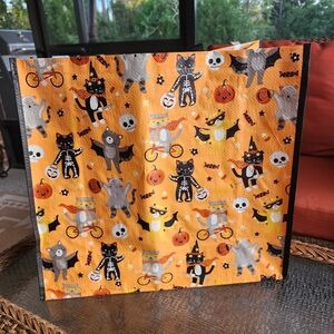Halloween Pumpkins Cats Trick Or Treat Large Shopping Bag Tote New T.J. TJ Maxx.